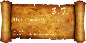 Blei Teobald névjegykártya